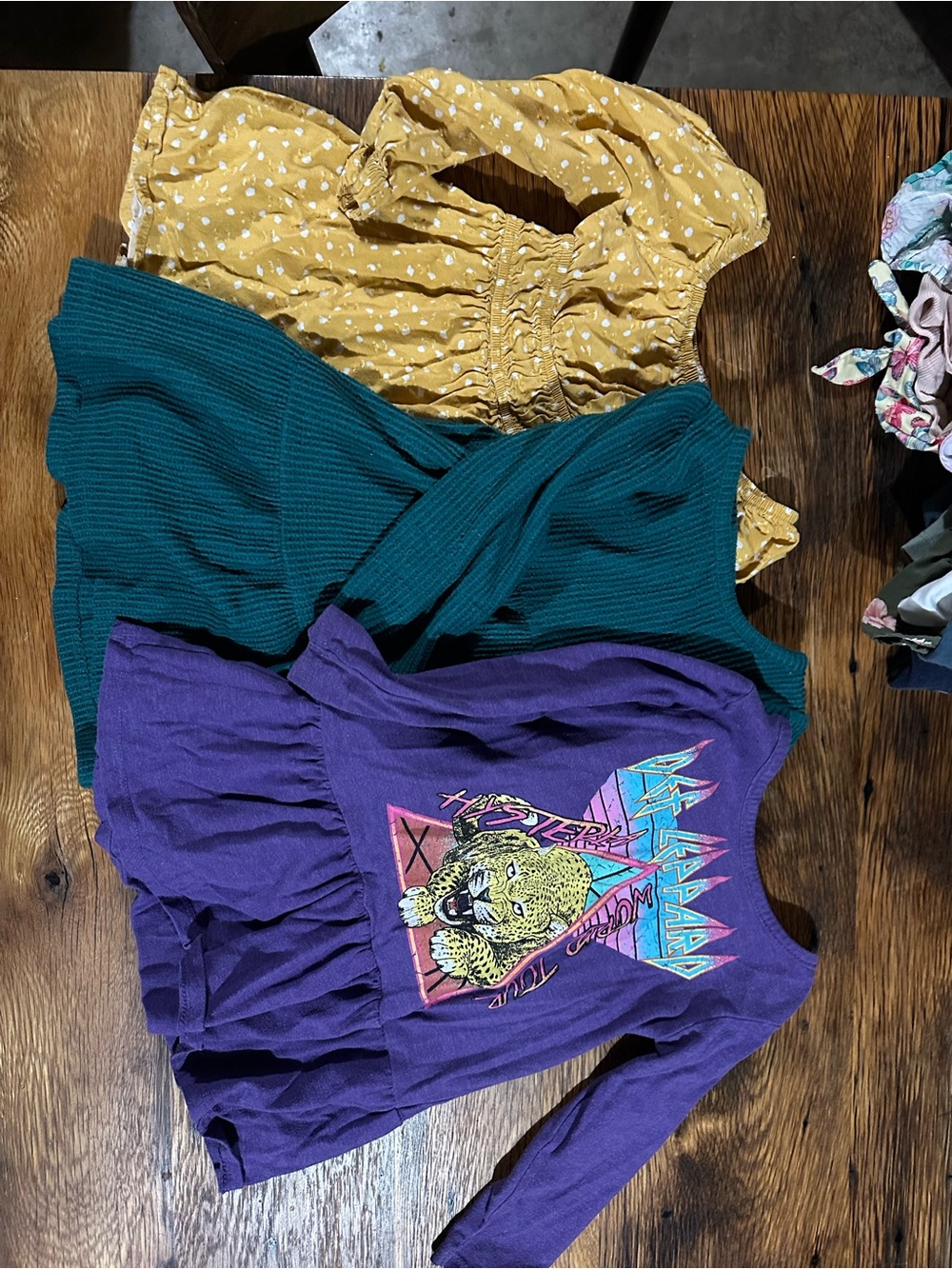Purple Graphic Long Sleeve Peplum Top - Bold Retro Print